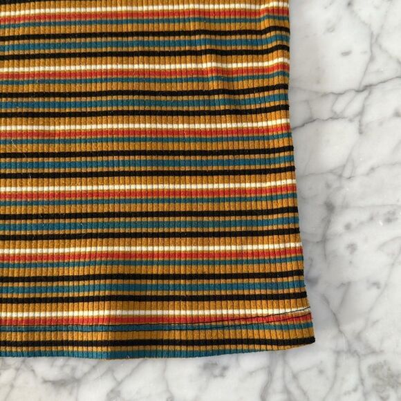 Tiny Whales Ribbed Stripe Tee Shirt Sz 7 - Picture 3 of 5